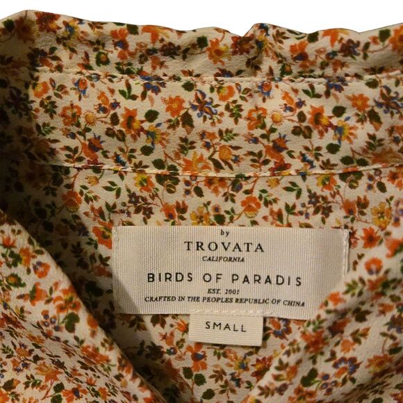 Trovata Birds Of Paradis S Silk Blend Jacquelin Bellflower Ditsy Print Luxury - Picture 3 of 10